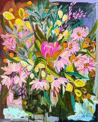 Dreaming in Ochre and Bloom (Custom Framed)