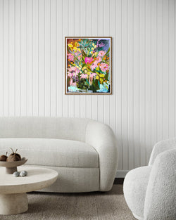 Dreaming in Ochre and Bloom (Custom Framed)