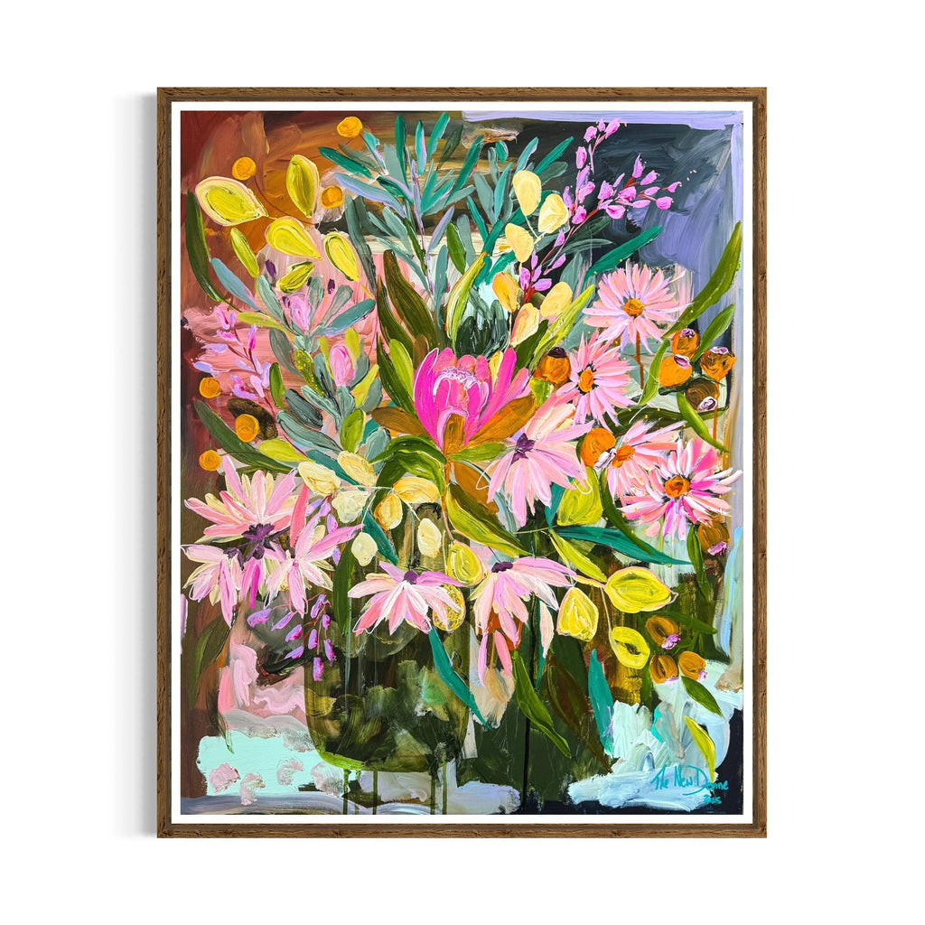 Dreaming in Ochre and Bloom (Custom Framed)