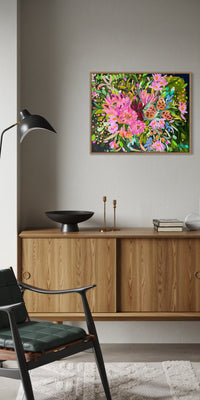 The Moon’s Secret Orchard (Custom Framed)