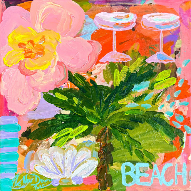 Original Artwork - Paint Palette BEACH Date (Ready to Hang)