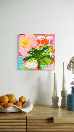 Original Artwork - Paint Palette BEACH Date (Ready to Hang)