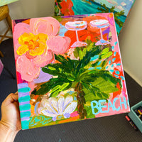 Original Artwork - Paint Palette BEACH Date (Ready to Hang)