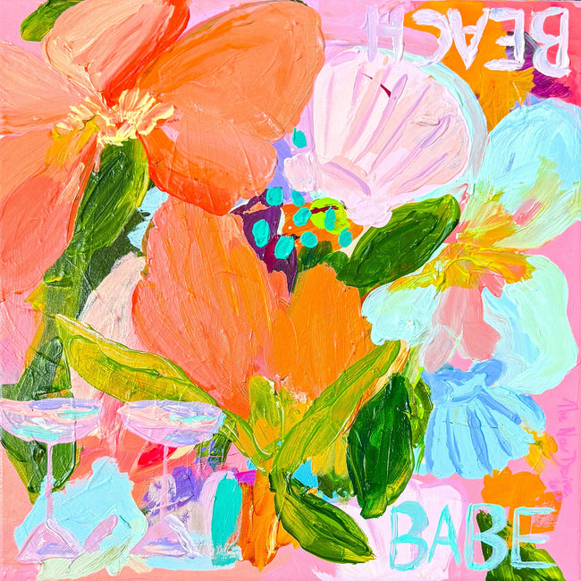 Original Artwork - Paint Palette BEACH Babe (Ready to Hang)